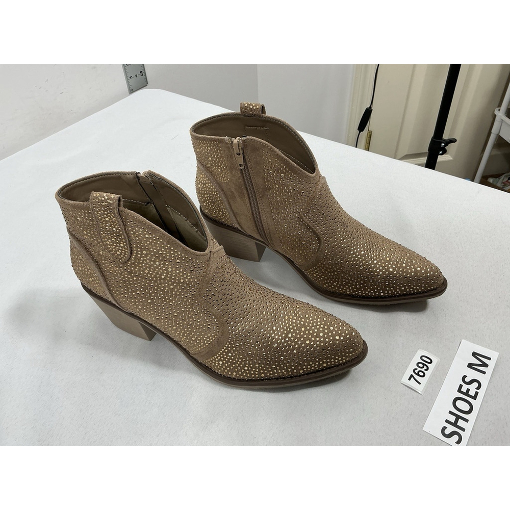 Womans Excellent Pierre Dumas Wilder Western Style Ankle Boots 10 Tan Studs